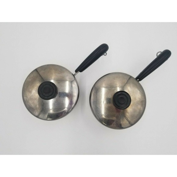 Revere Ware Made In USA Copper Bottom Pan Lid Lot of 2 - Picture 2 of 7